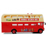 Autobus dvojposchodový na batérie - červeno-krémový